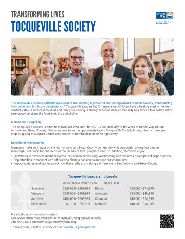 TOCQUEVILLE SOCIETY - United Way of San Antonio and Bexar County