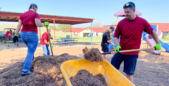 Acosta helped beautify the Boysville campus. 