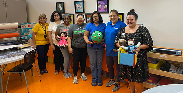 Workforce Solutions Alamo hand-made toys for the children that AVANCE San Antonio serves 
