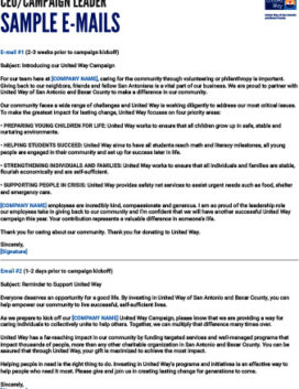 2023 Email Communications  - United Way of San Antonio and Bexar County