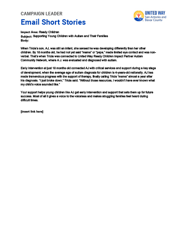 2026 Communication Templates  - United Way of San Antonio and Bexar County