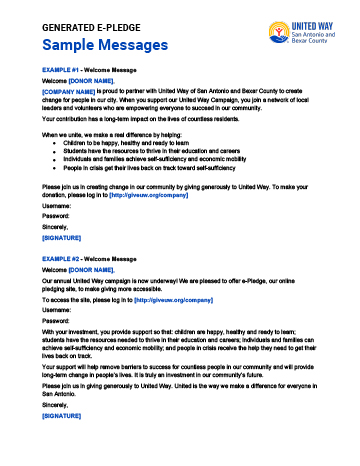 2026 Communication Templates  - United Way of San Antonio and Bexar County